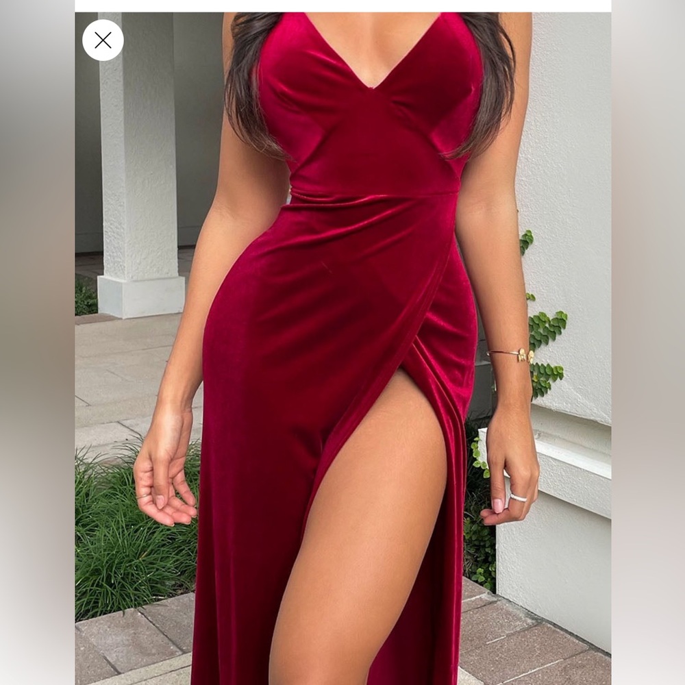 Fashion Nova Red Velvet Dress